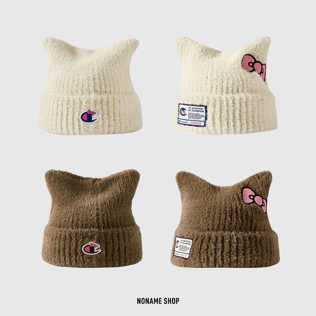CHAMPION x HELLO KITTY 聯名 貓耳 造型 刺繡 毛帽 兩色 (男/女同款)