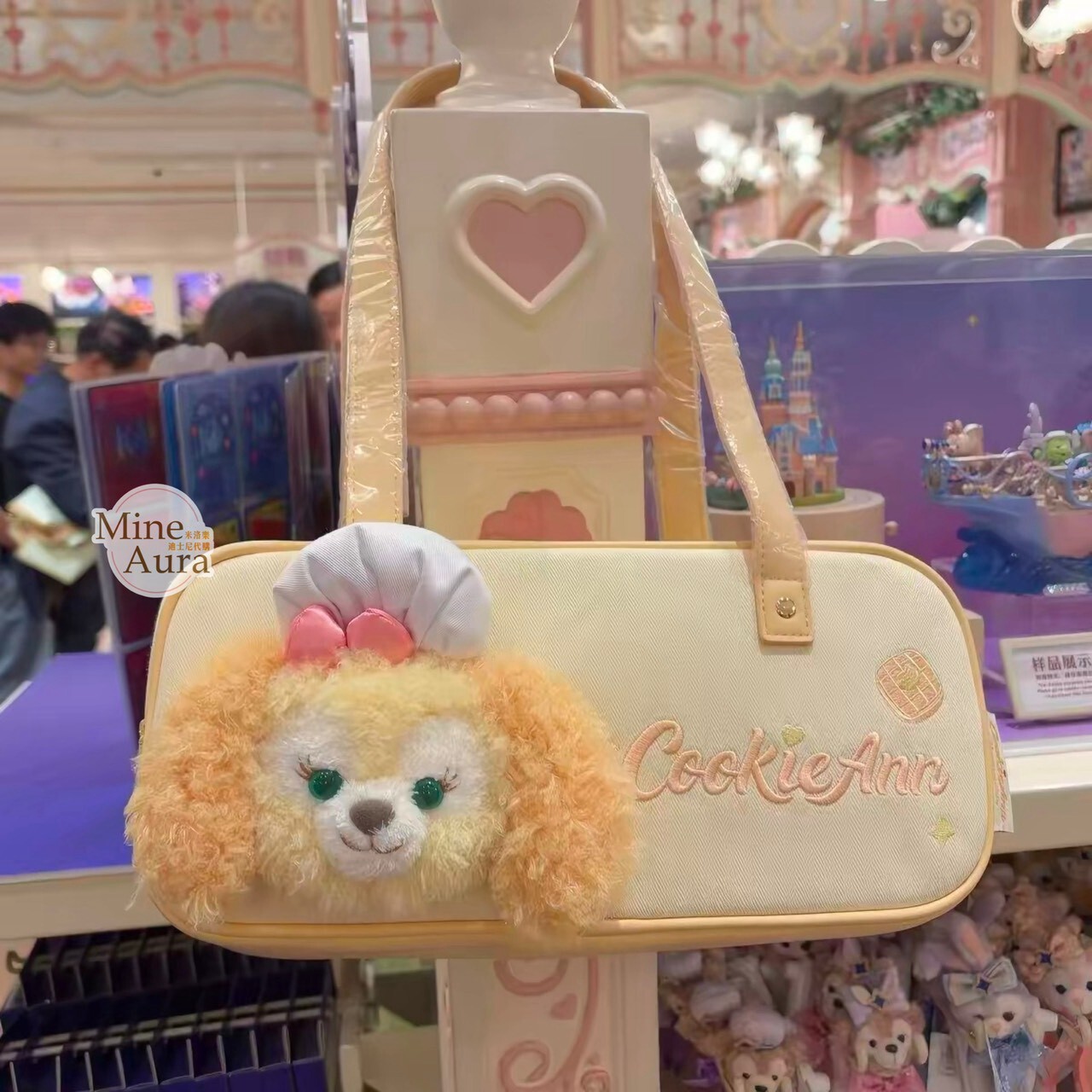 可琦安 餅乾 CookieAnn 絨毛大頭 造型 單肩包 手提包 法棍包 -上海迪士尼樂園