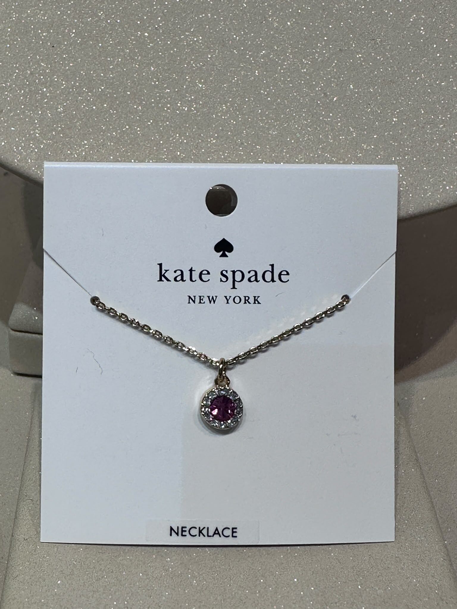 WV72 KS 粉紅色水晶吊墜金色頸鏈 You're A Gem Pave Halo Pendant