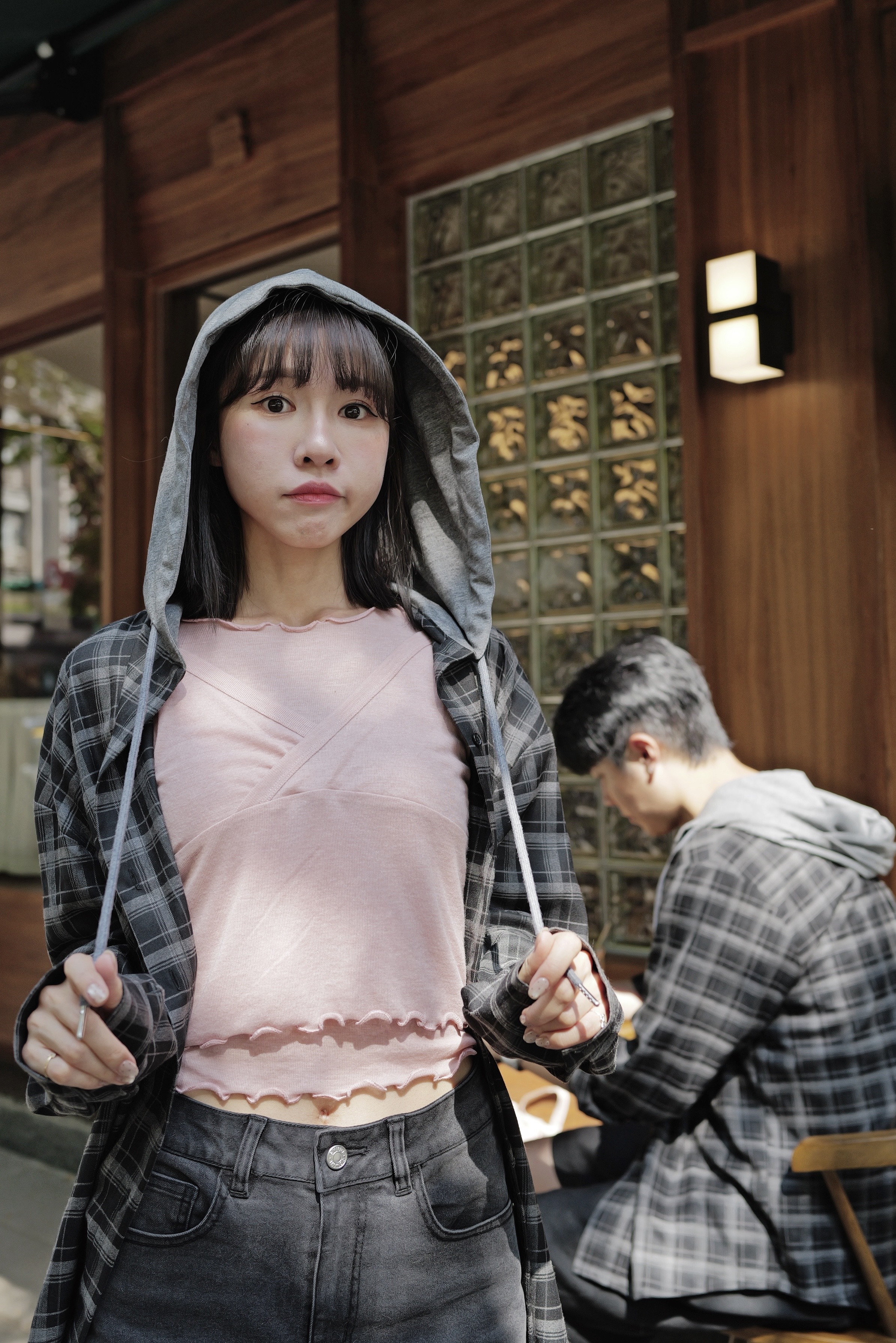 預購 COMMI 木耳邊兩件式上衣（粉）