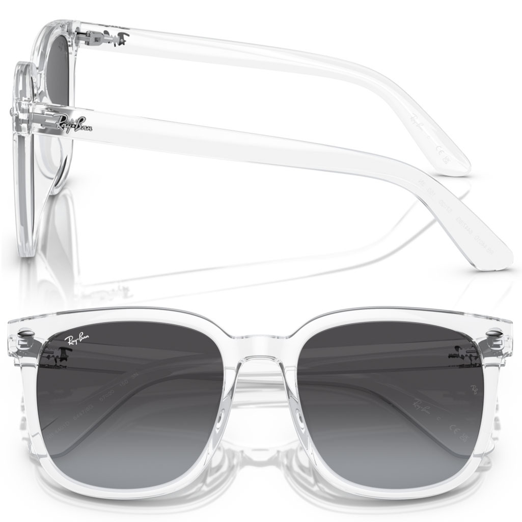 【RayBan】RB4401D 64478G-57mm 方框太陽眼鏡♦(透明|灰色#透光率15.2%)202301