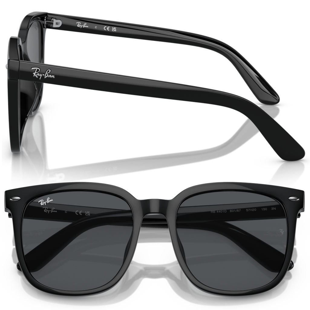 【RayBan】RB4401D 601/87-57mm 方框太陽眼鏡♦(黑色|深灰色#透光率9.3%)202407