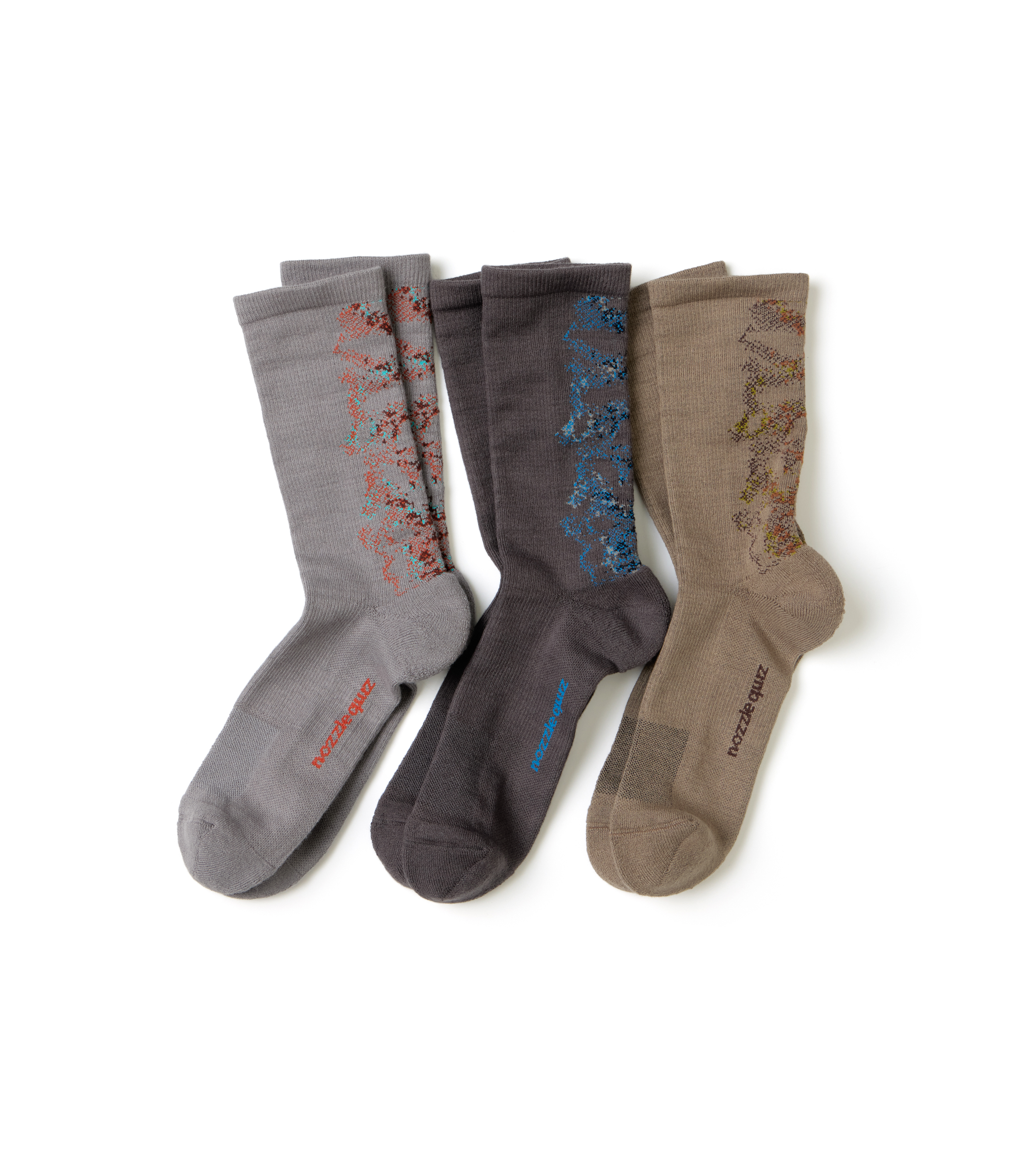 nozzle quiz®｜Landing Crew Socks 中高筒休閒襪 (迷藍/迷棕/迷橘)