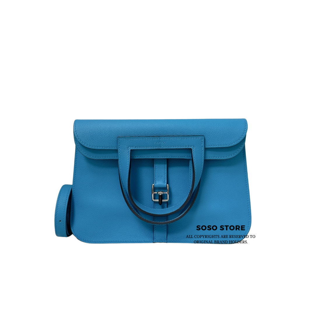 Hermes Halzan 25 - Bleu Frida / SHW