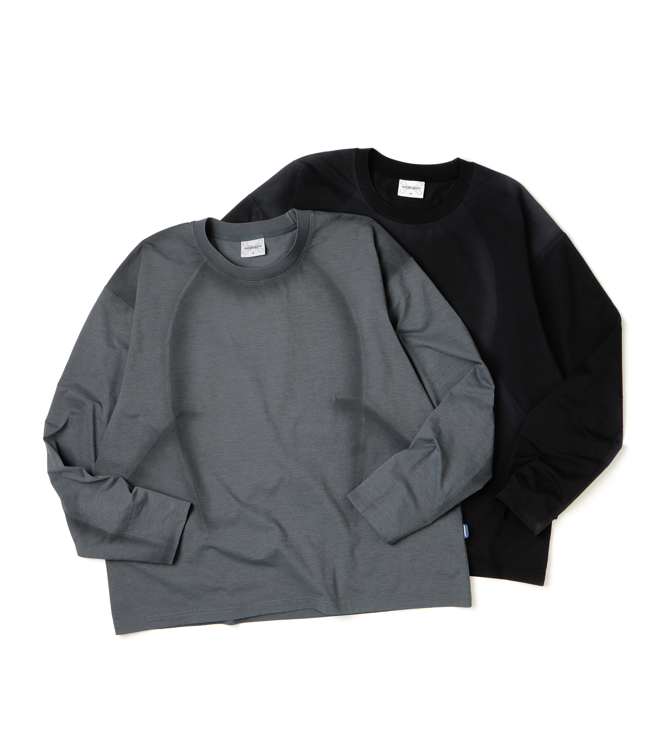 nozzle quiz®｜Trace Washed L/S Tee (Basalt Wash/Lava Wash)