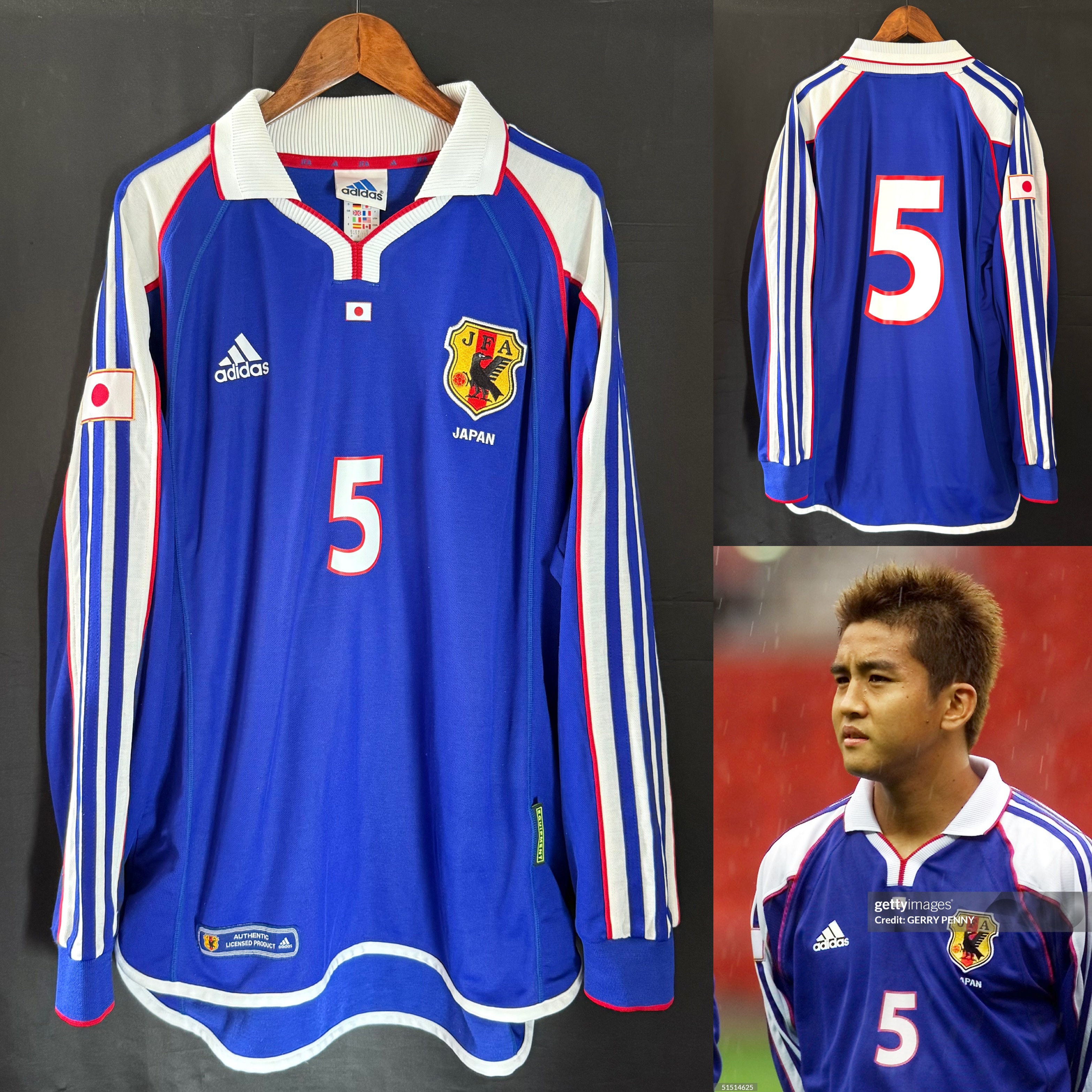 (Match Worn) Japan 2001Adidas L/S Home Match Worn Shirt #5