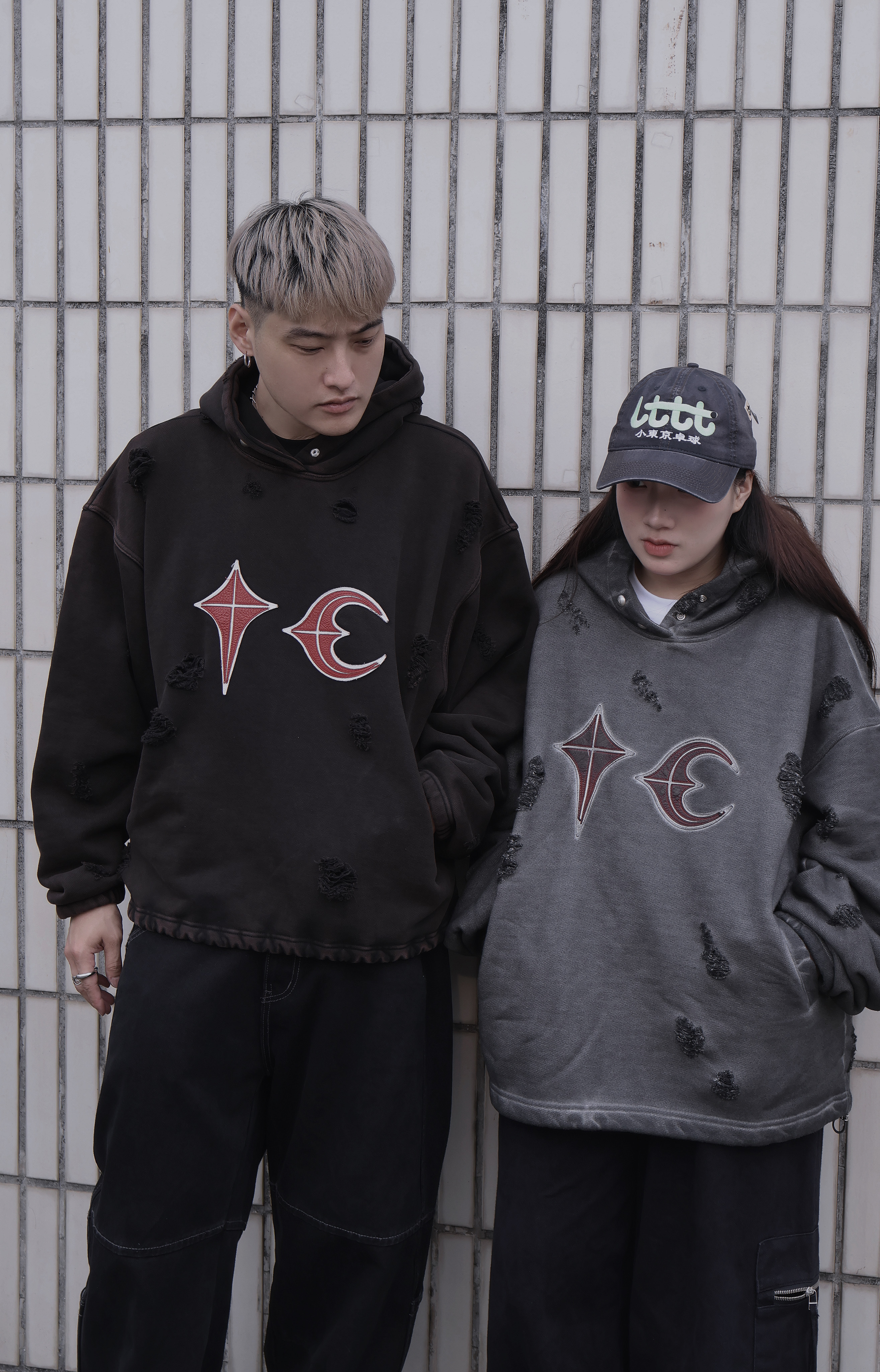 <快速出貨>THUG CLUB 水洗感刷破帽踢 經典黑/水洗灰