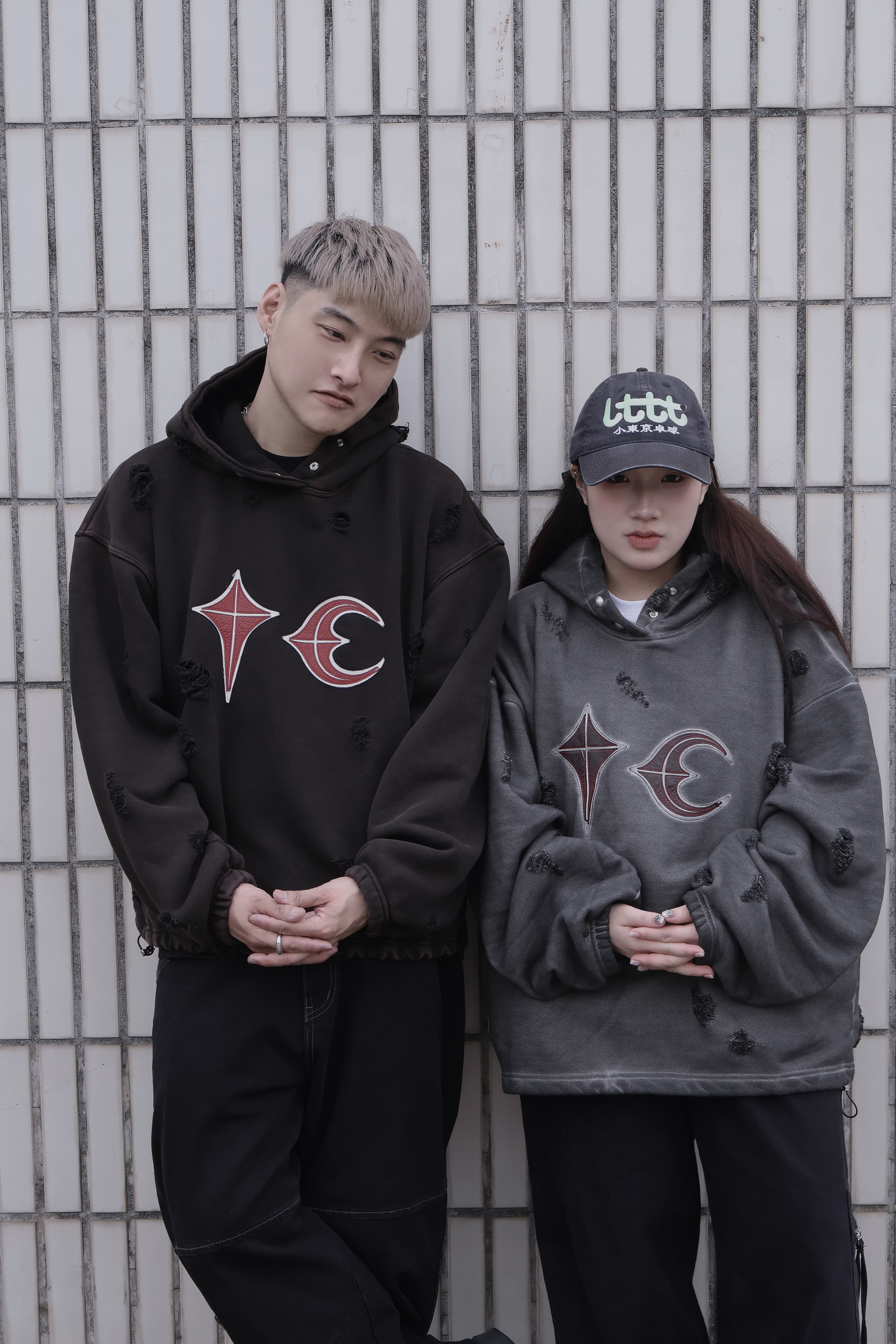 <快速出貨>THUG CLUB 水洗感刷破帽踢 經典黑/水洗灰