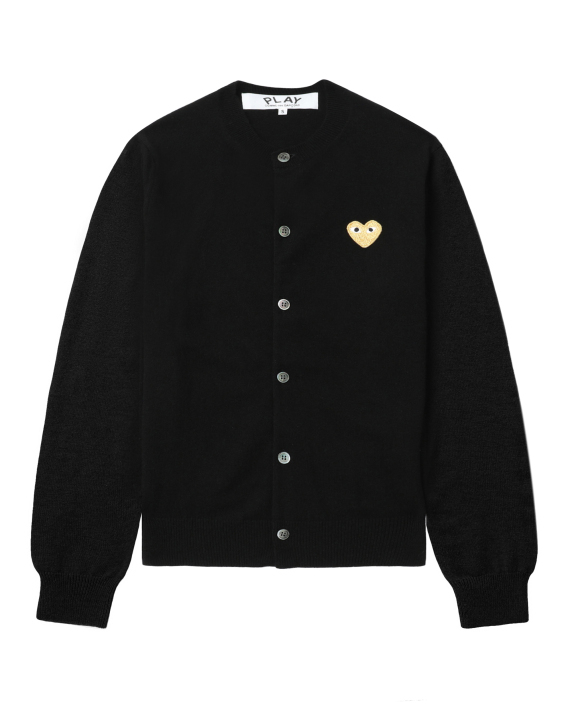 PLAY COMME des GARÇONS  心形徽章開襟衫 金心