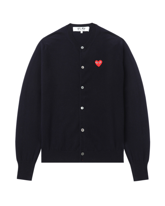 PLAY COMME des GARÇONS 心形徽章開襟衫 紅心