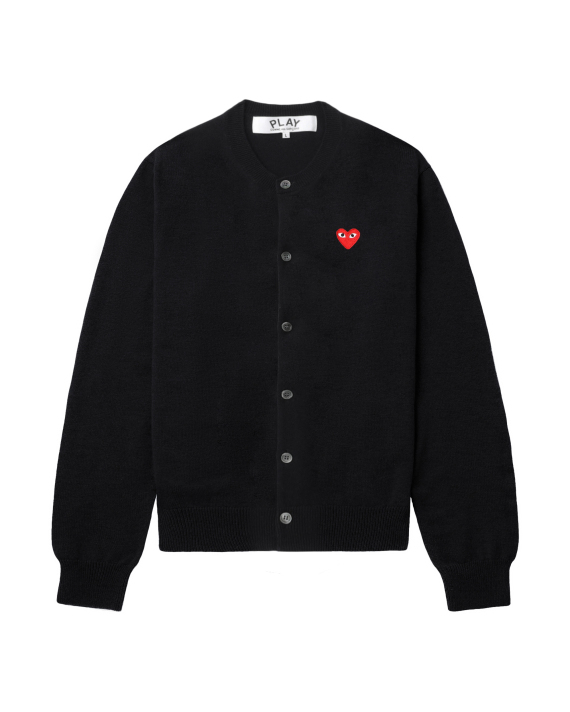PLAY COMME des GARÇONS 心形徽章開襟衫 紅心
