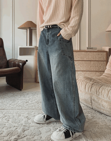 Carpenter 弧形牛仔褲
