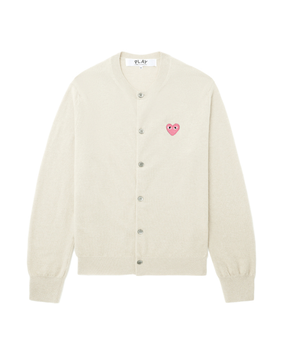 PLAY COMME des GARÇONS 心形徽章開襟衫 粉紅心