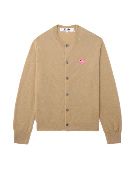 PLAY COMME des GARÇONS 心形徽章開襟衫 粉紅心
