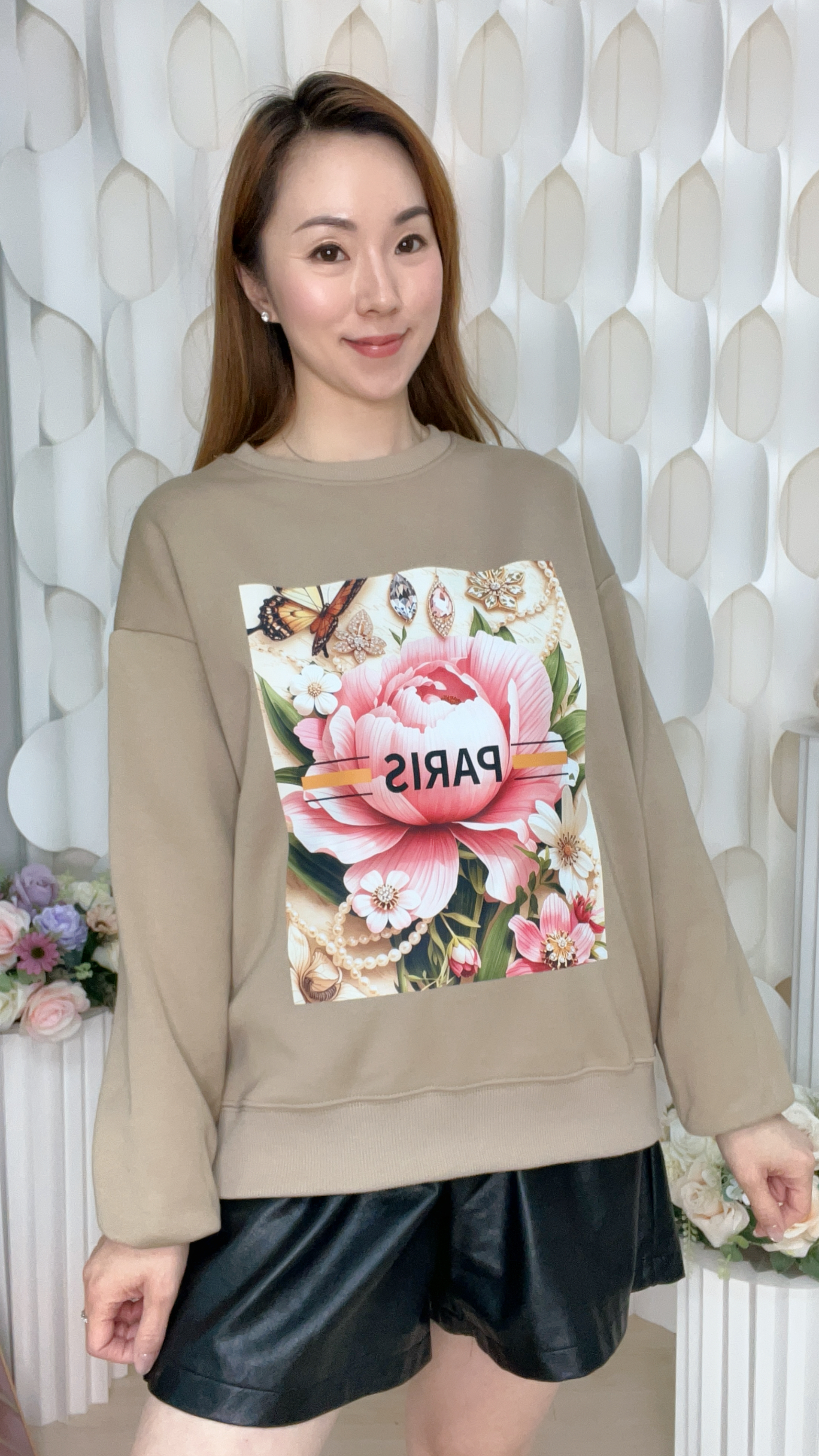 (P1) 牡丹與寶石蝴蝶衛衣 (SIZE: S-3XL)(3件以上平均$379/件,5件以上平均$369/件,買滿12件送隱藏)  #法國Lune de Moon #1910LU