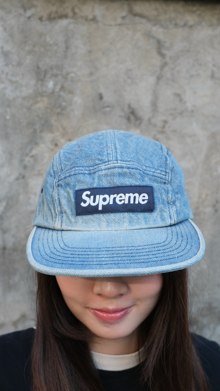 supreme washed chino twill camp cap 水洗 牛仔 五分割帽 帽子 fw25h39