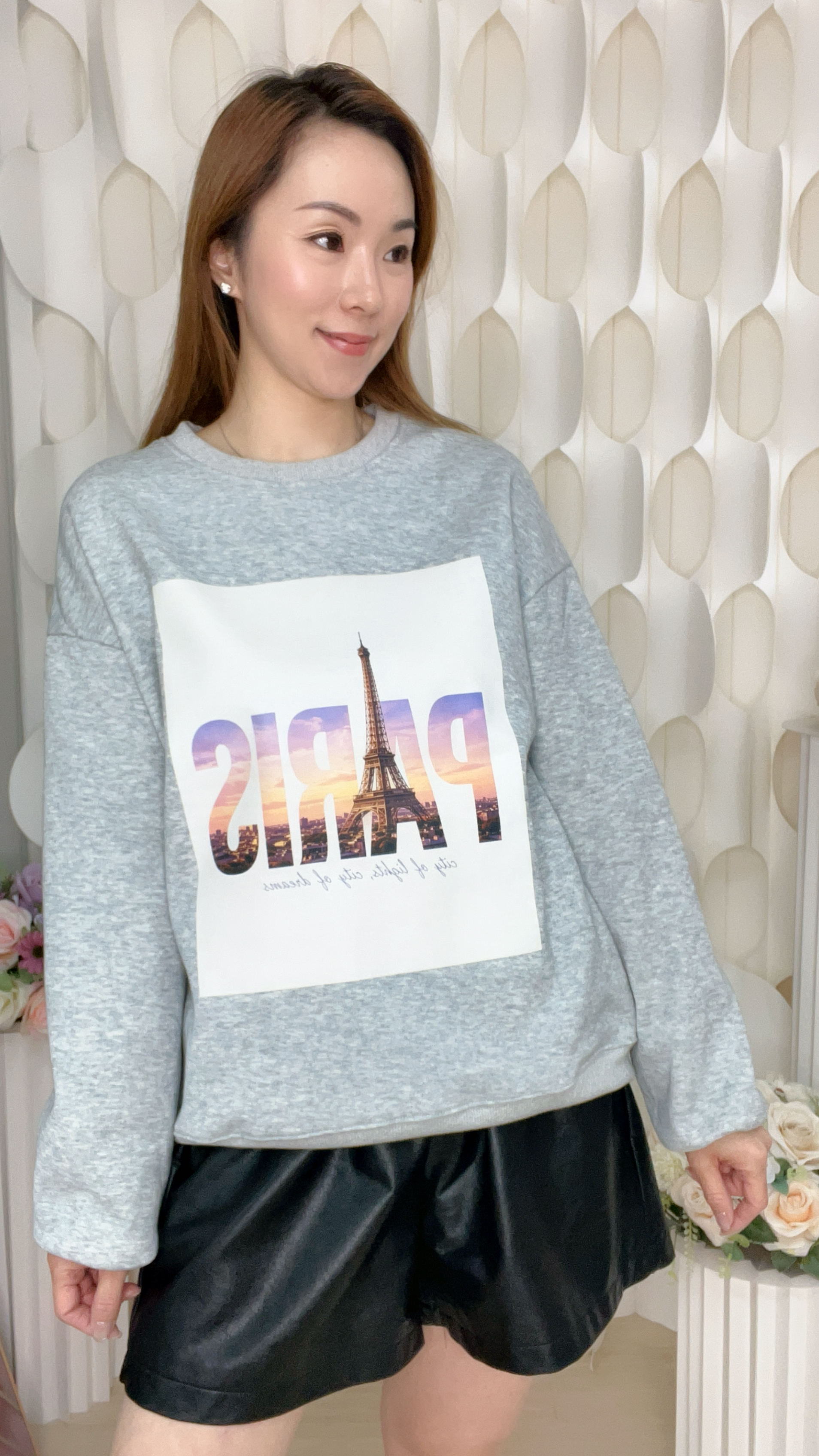 (K1) 巴黎艾菲爾鐵塔日落圖案衛衣 (SIZE: S-3XL)(3件以上平均$379/件,5件以上平均$369/件,買滿12件送隱藏)  #法國Lune de Moon #1910LU