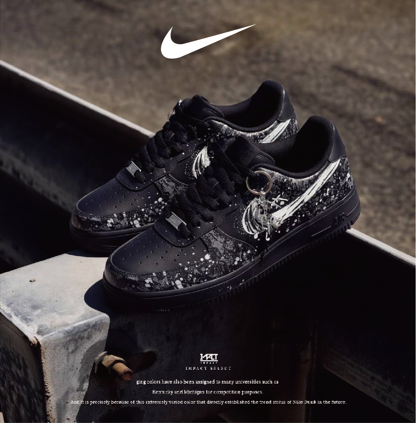 【訂製款】Nike Air Force 1 暗夜碎星 暗黑潑墨