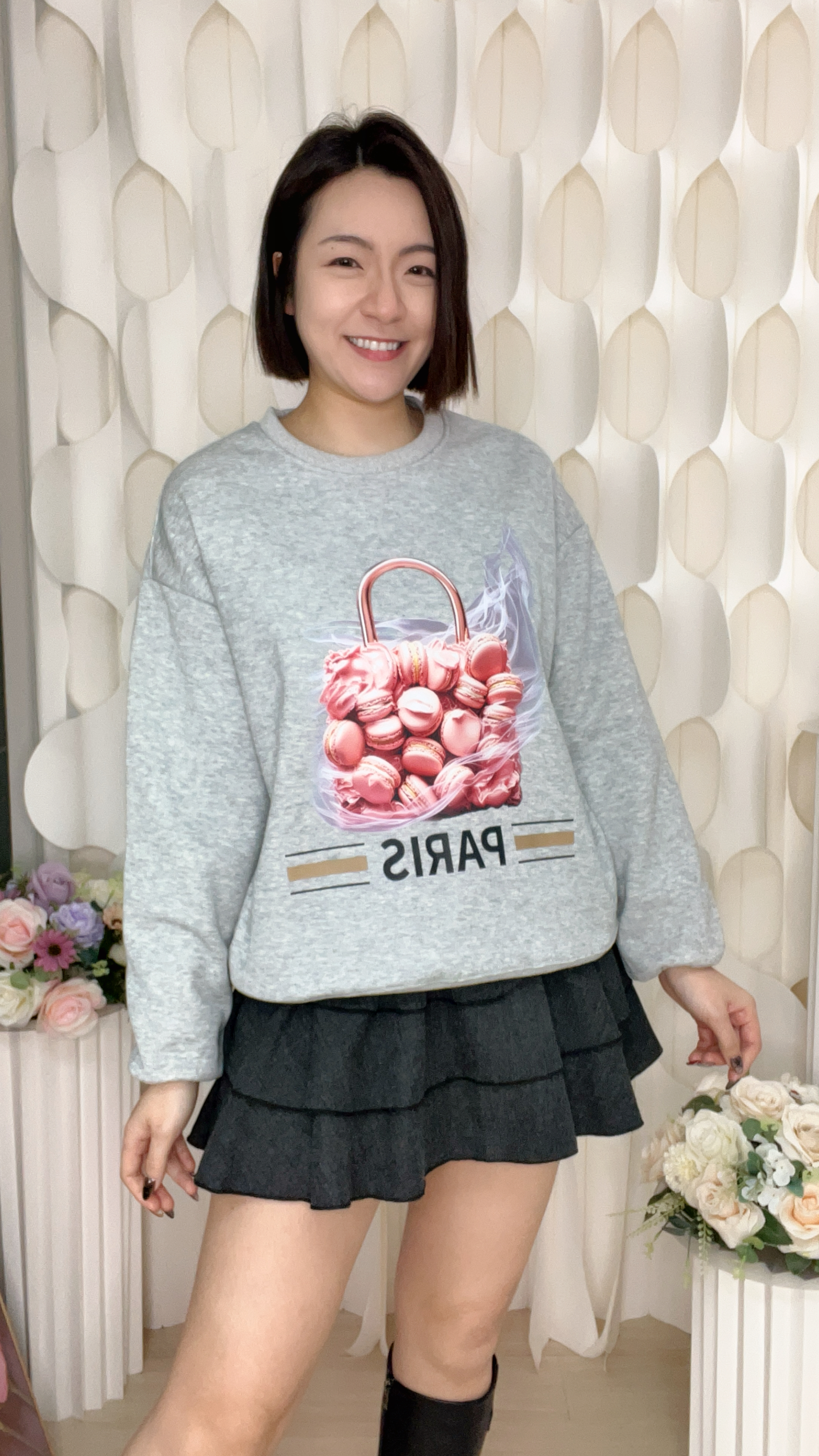 (T1) 馬卡龍手袋圖案巴黎衛衣 (SIZE: S-3XL)(3件以上平均$379/件,5件以上平均$369/件,買滿12件送隱藏)  #法國Lune de Moon #1910LU