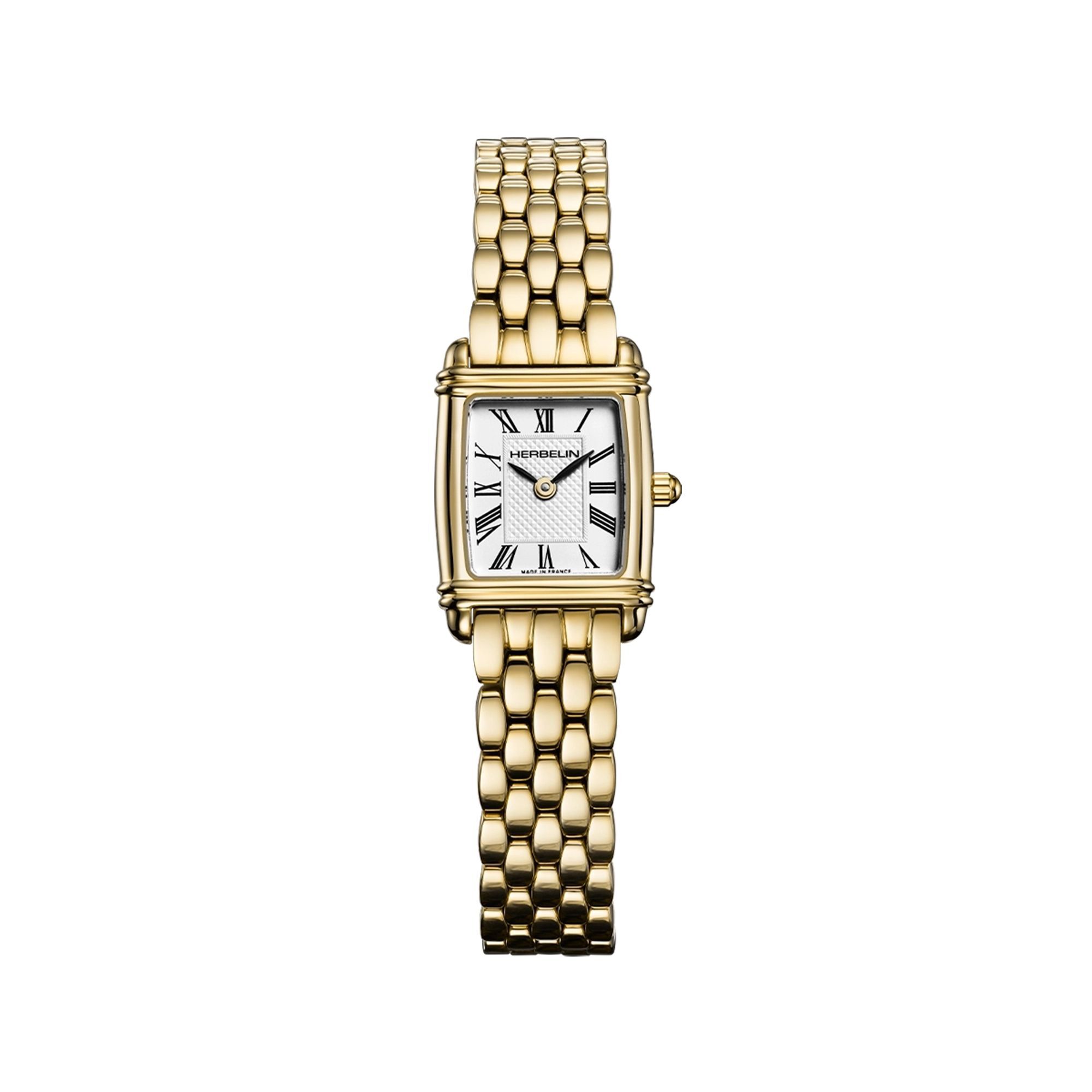 1HL1019-055 [HERBELIN] Art Deco 石英腕錶 黃金色PVD鍍層 #17438BP1N08 (EU)