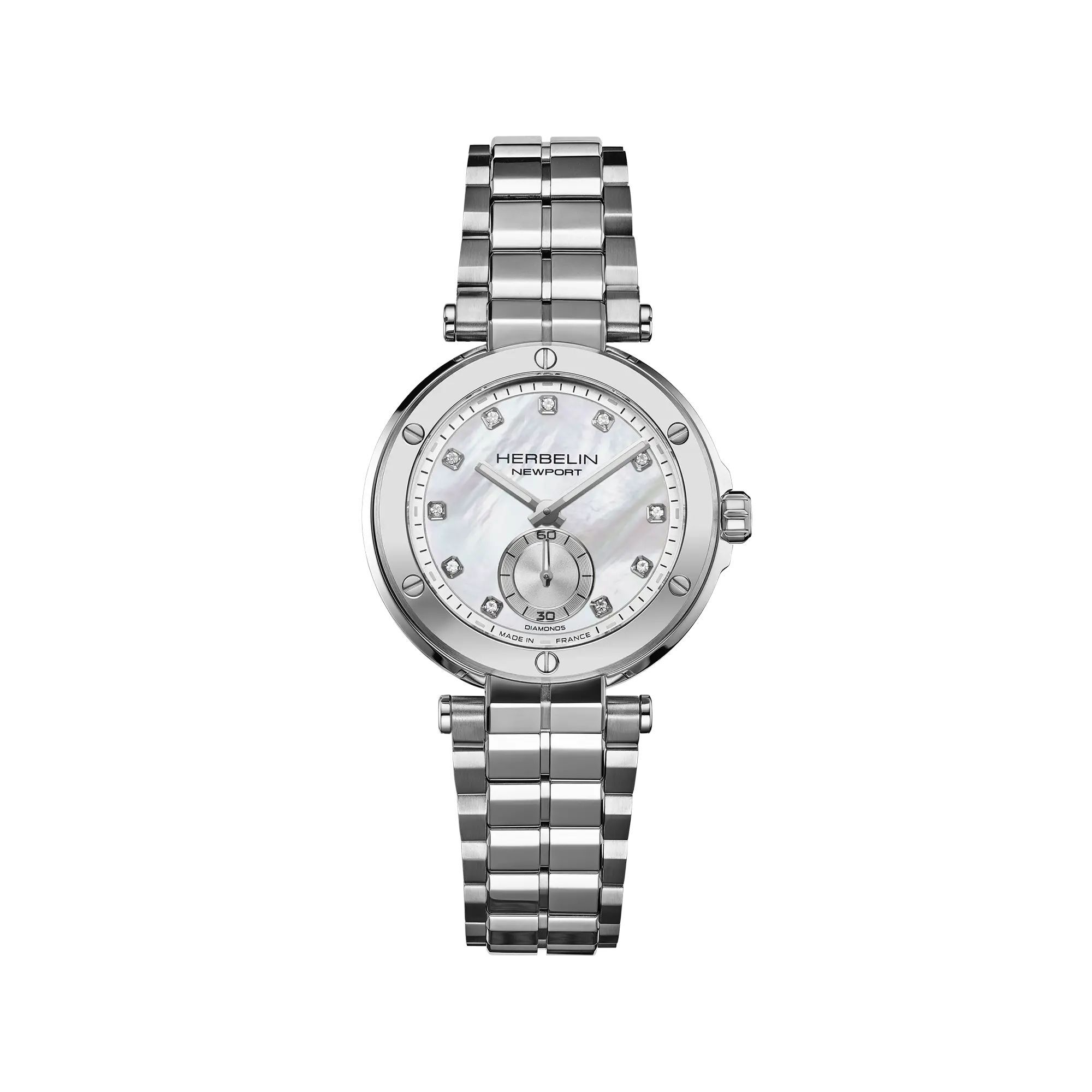 1HL1019-105 [HERBELIN] Newport 石英腕錶 精鋼錶殼配鑽石 #18289B89 (EU)