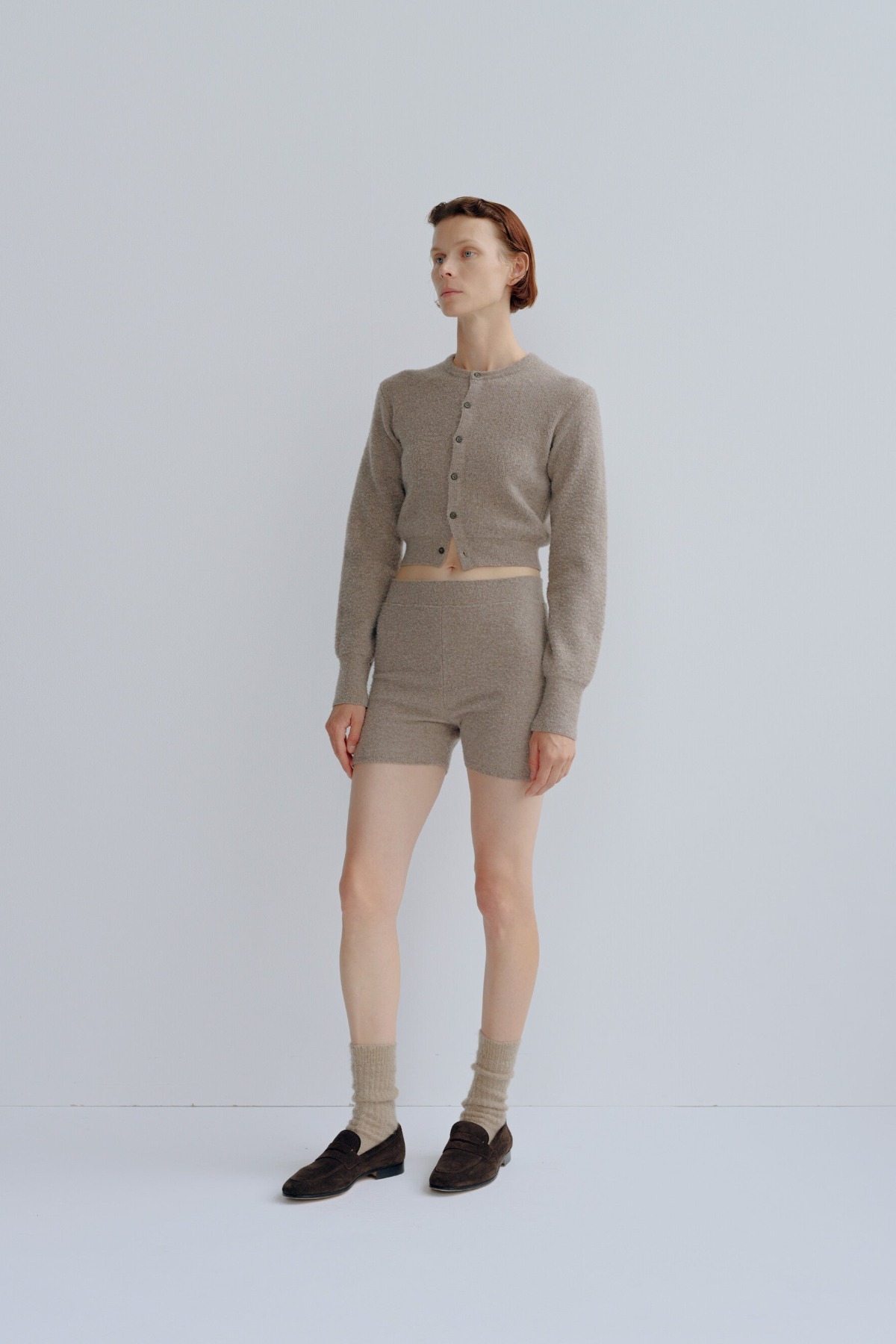 ssstein SUPER FINE WOOL MILLED KNIT SHORTS