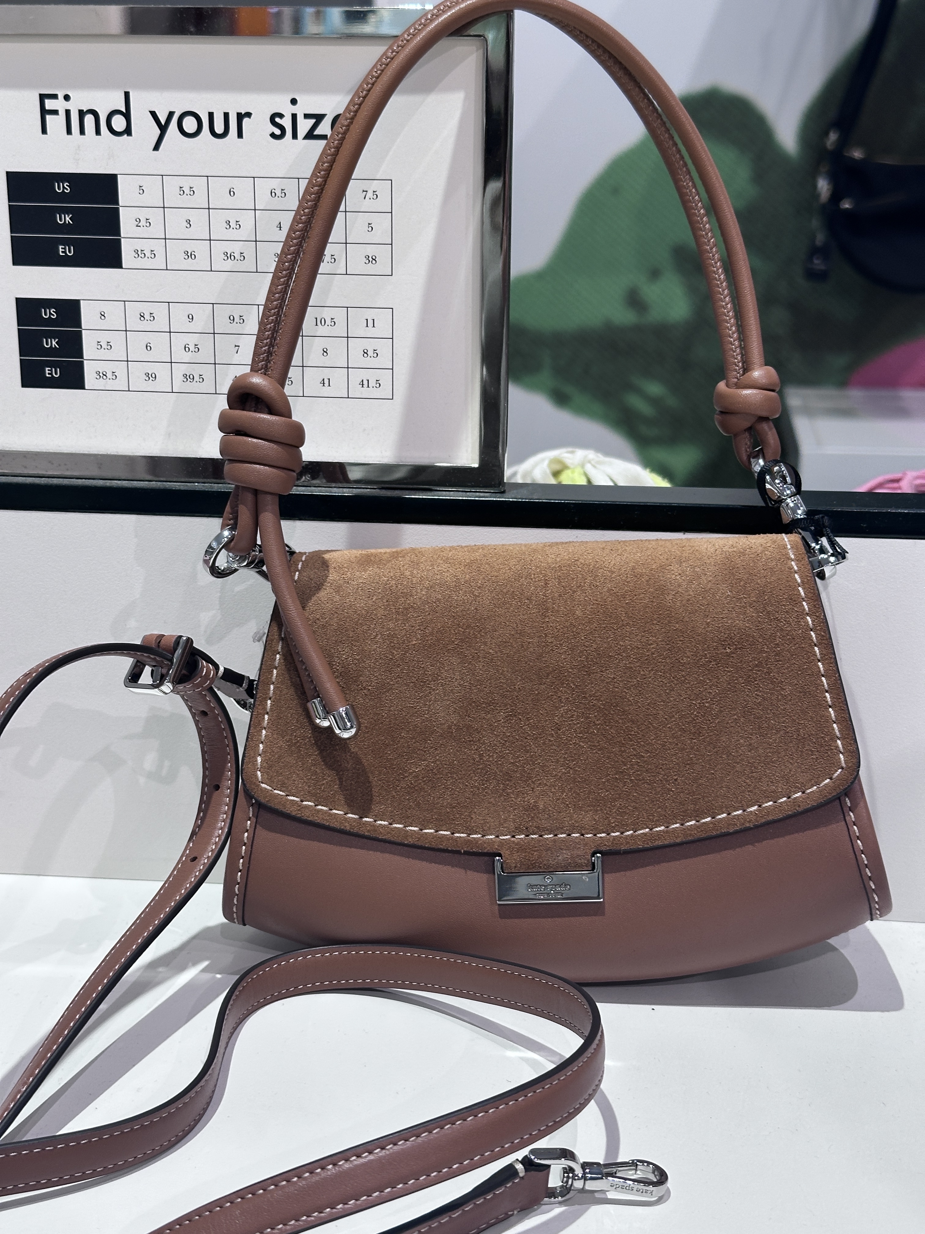 WV09 KS 啡色配麂皮 細手提袋   Ali Suede Mini Crossbody Bag