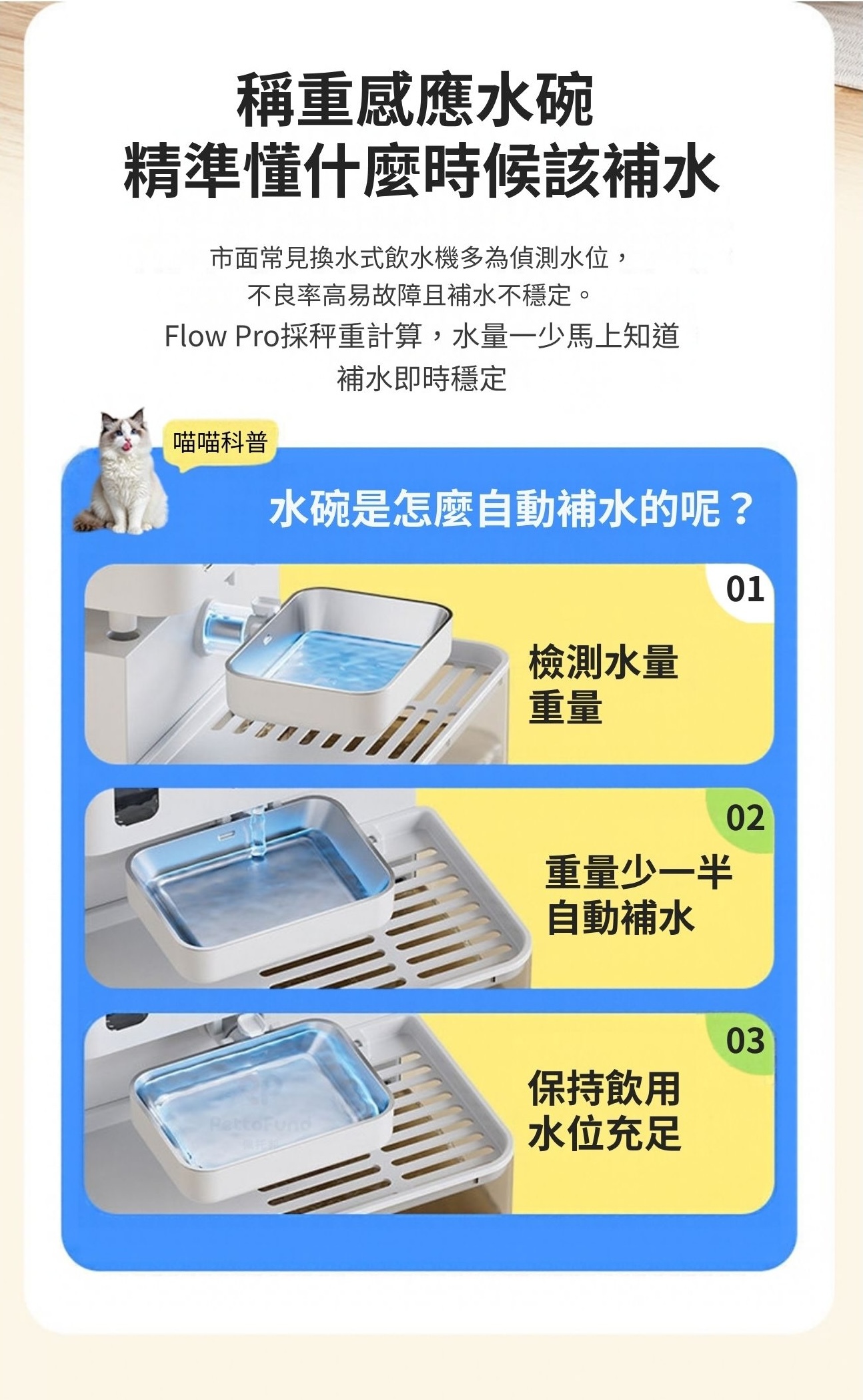 Marktart採用秤重感應,比起他牌偵測水位而言穩定性更高,良率高