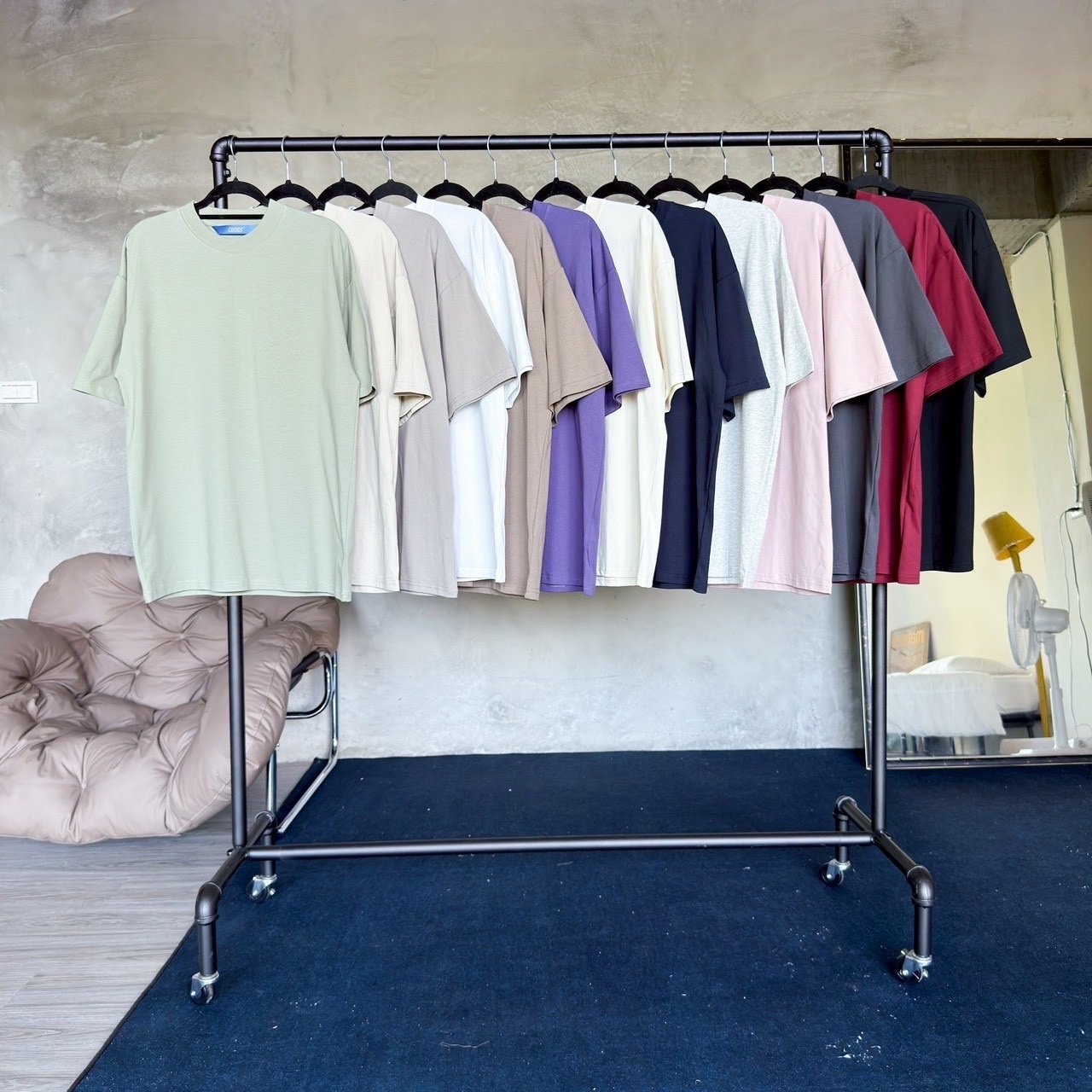 涼感素面寬短Tee (3colors)