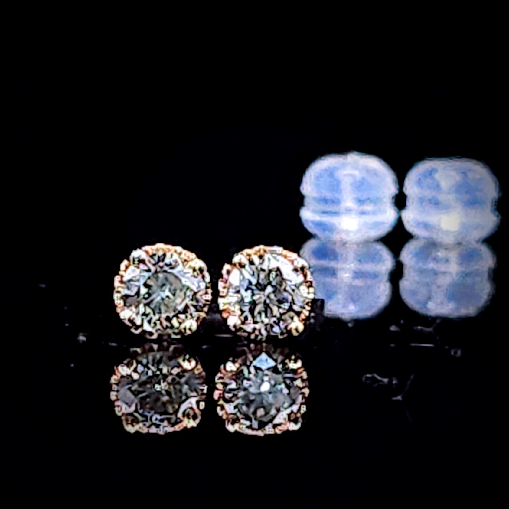 18K Rose Gold 0.45ct Fancy Champagne Diamond Earrings