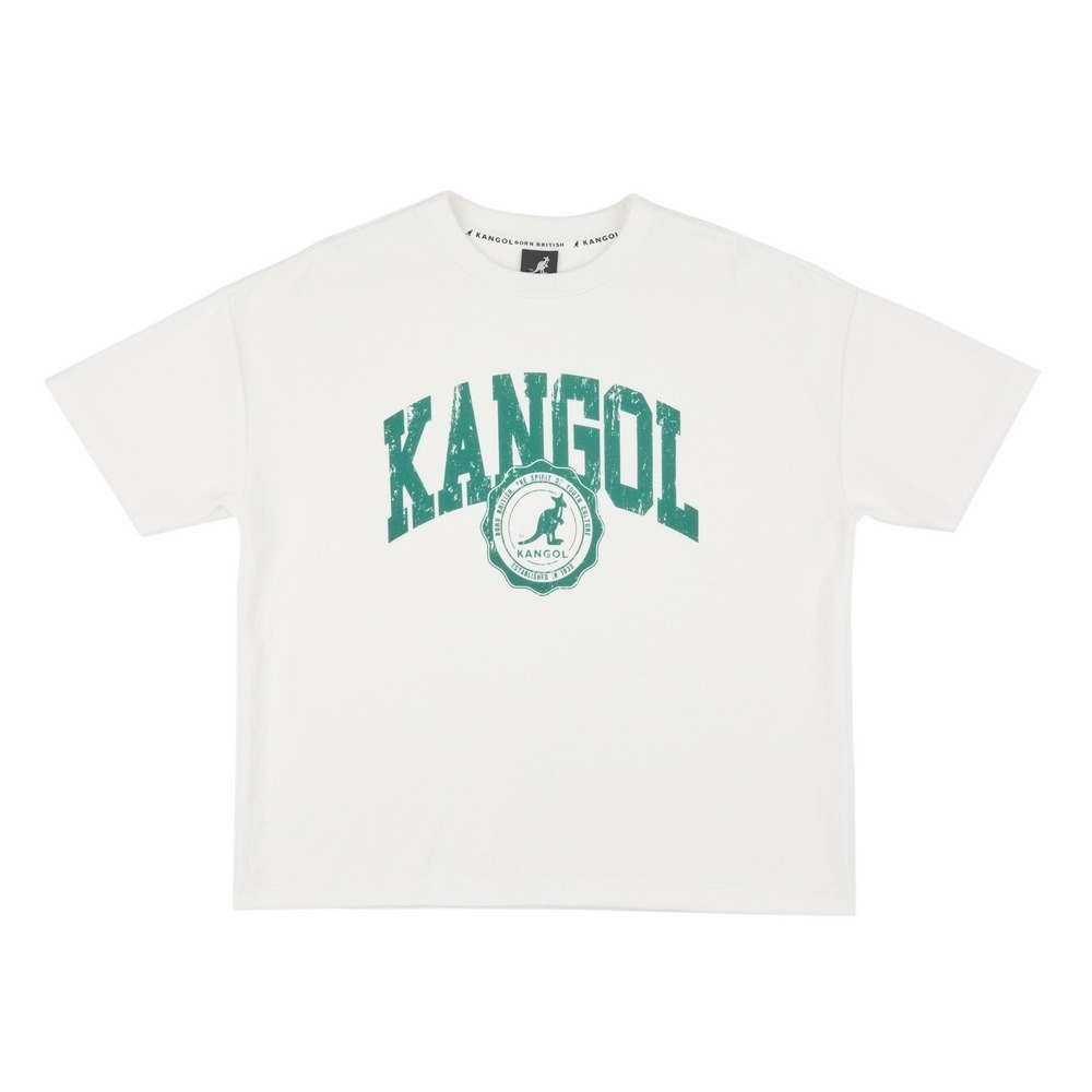 【KANGOL】女款寬版仿舊T｜寬鬆版型．仿舊質感｜2色-64221002