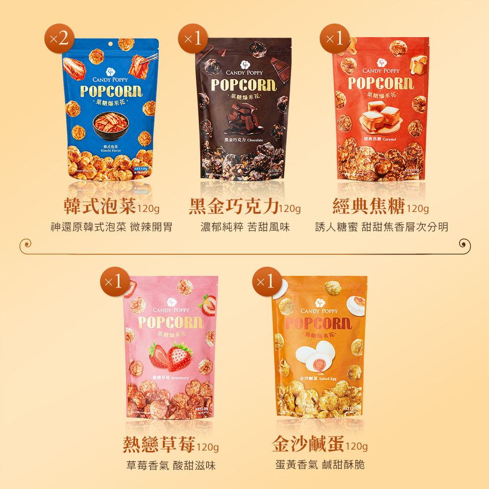 CANDY POPPY 泡菜明星6件組 口味特色介紹