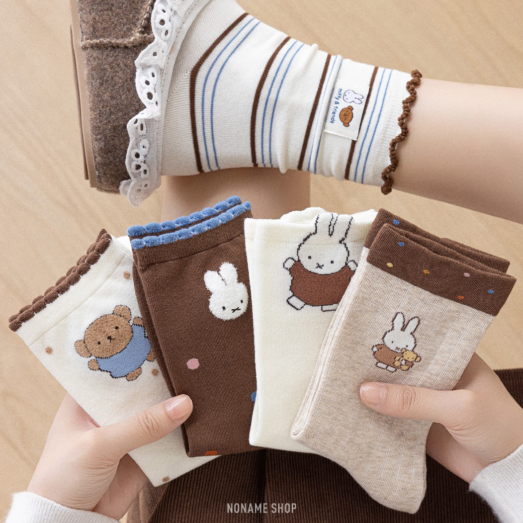 正版授權 MIFFY 米菲兔 中筒襪 五入組 11款