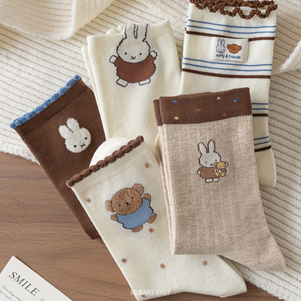 正版授權 MIFFY 米菲兔 中筒襪 五入組 11款