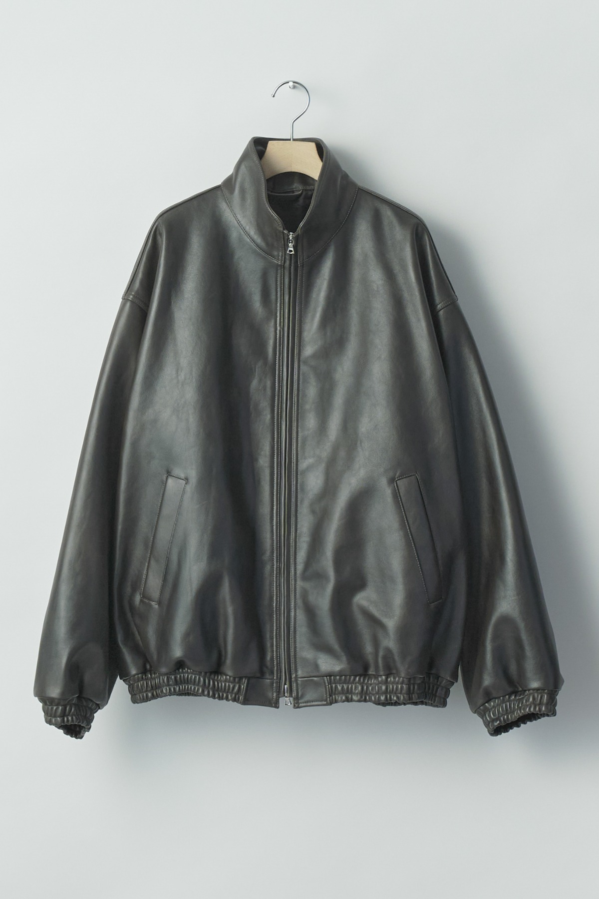 ssstein SHEEP LEATHER STAND COLLAR JACKET (2COL)