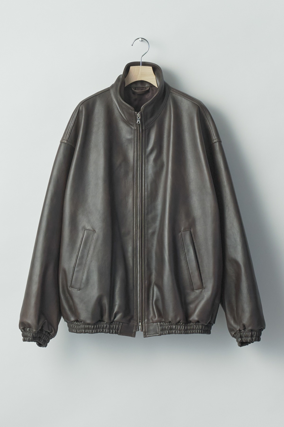 ssstein SHEEP LEATHER STAND COLLAR JACKET (2COL)