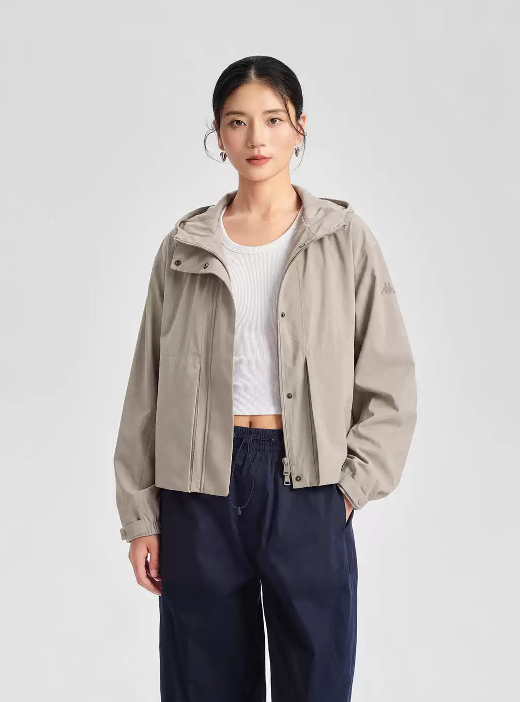 女款 都會機能短版連帽外套