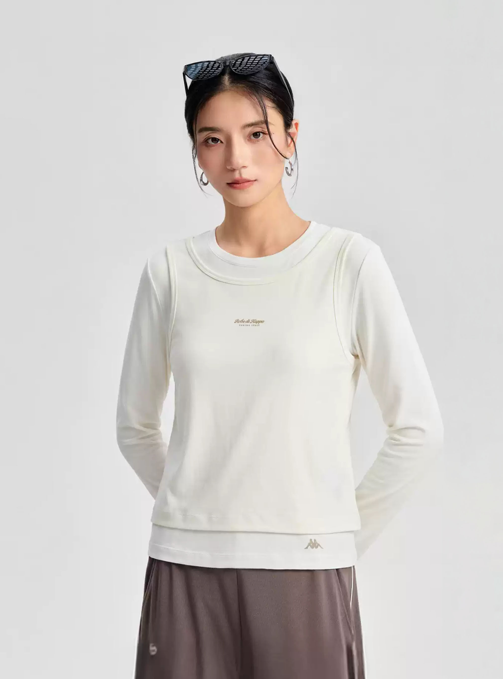 女款 萊賽爾羊毛混紡背心疊穿上衣