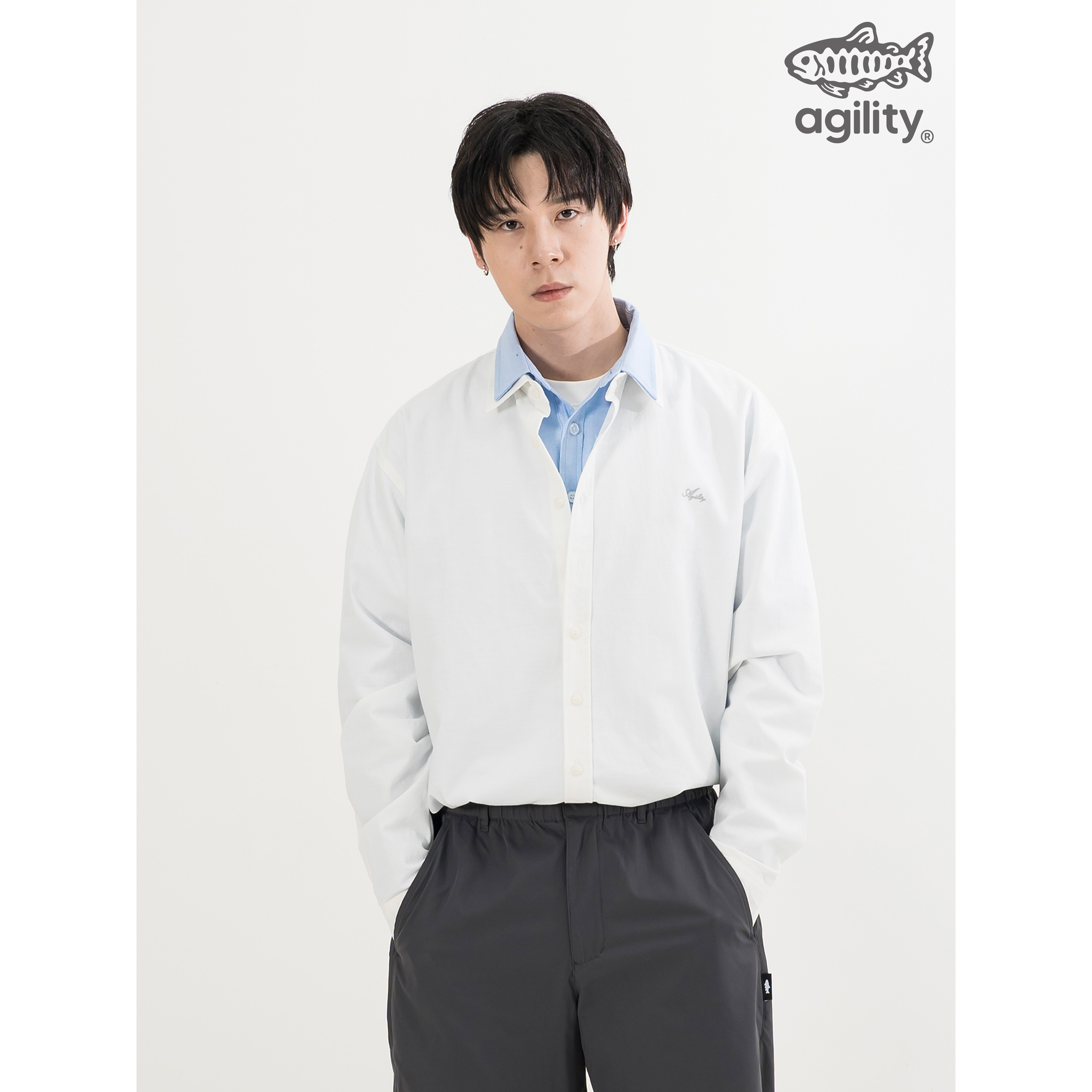 AGILITY Cursive Cotton Linen LS Shirts 草寫 棉麻 長袖襯衫 [SH-N88]