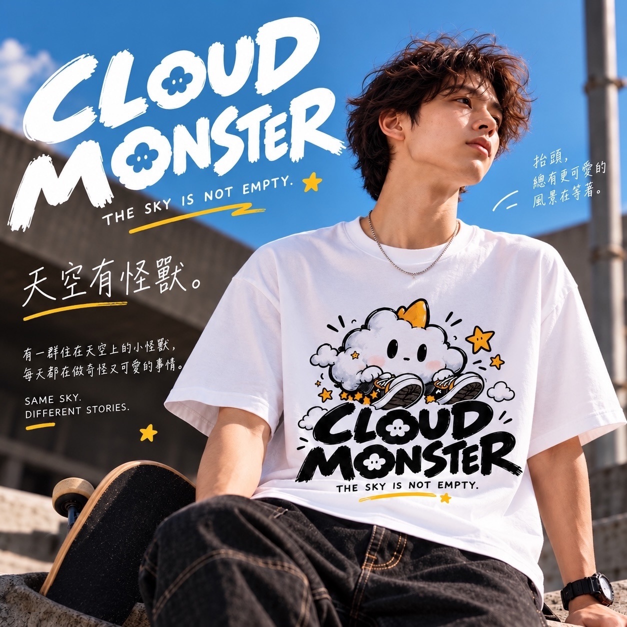 NARRA｜CLOUD MONSTER 《 天空怪獸系列》重磅落肩寬版 T