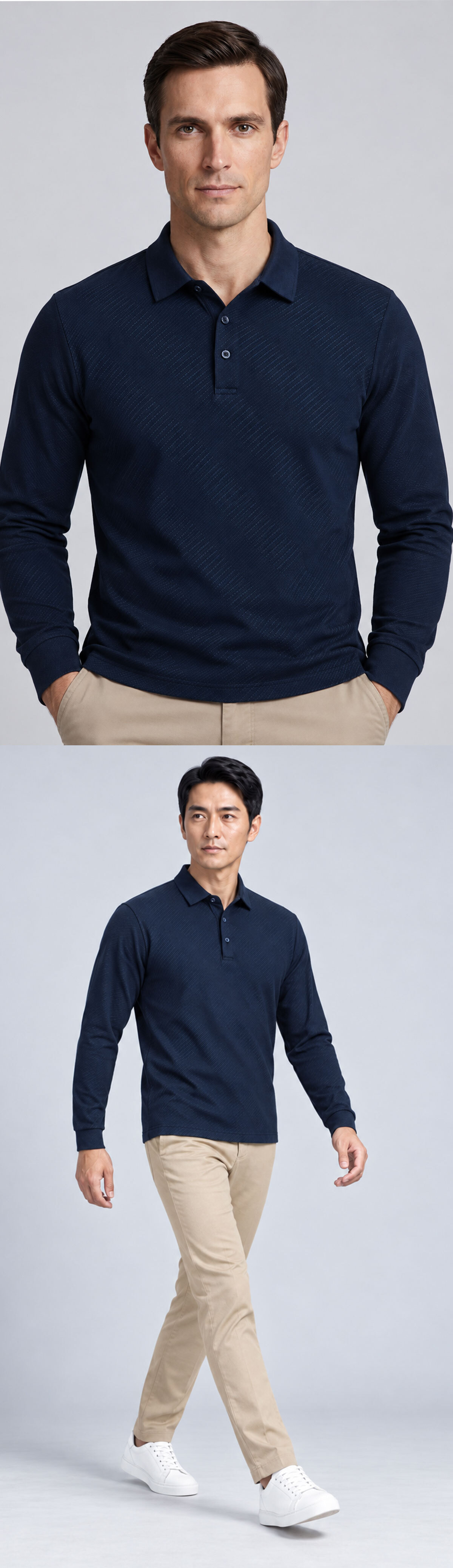 SoftDry Series 高彈斜紋長袖 POLO衫實穿