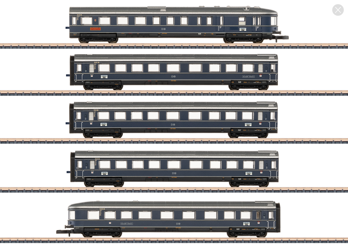 Marklin 87615 Z規 「藍色龍膽花號」（Blauer Enzian）F-Zug 特快列車車廂組