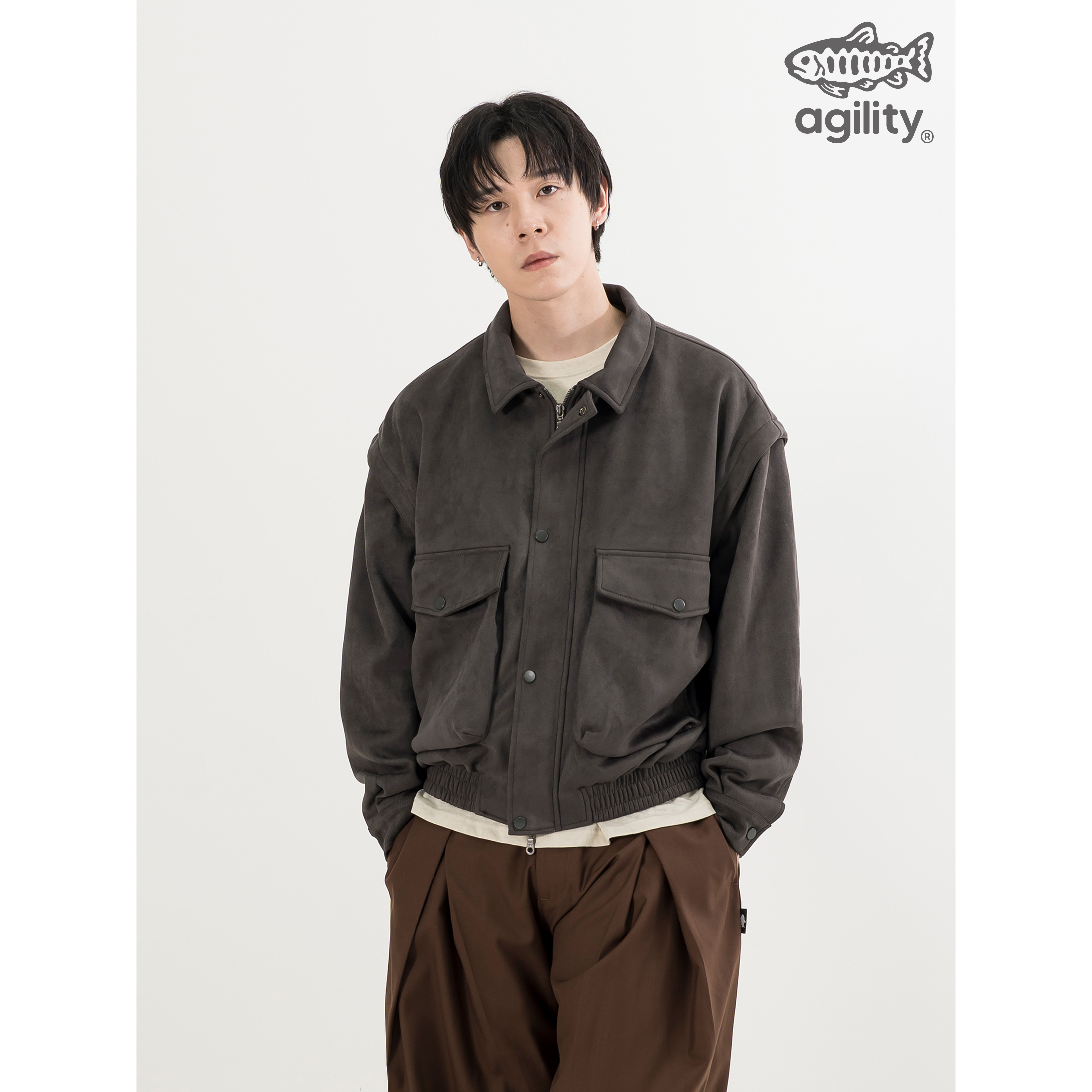 AGILITY Detachable Suede Leather Jacket 可拆袖 麂皮 皮衣外套 [LE65]
