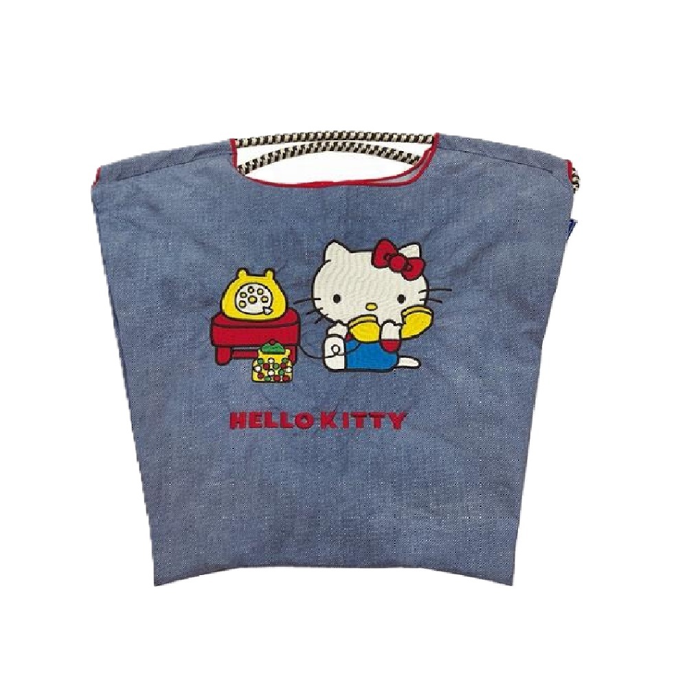 【日本直送】Ball & Chain x Hello Kitty 刺繡環保袋 M號 - 丹寧藍 (37200477)