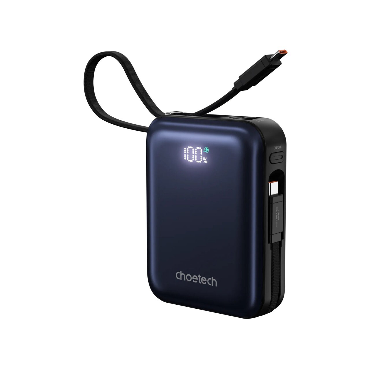 Choetech B835 45W 10000mAh 3C 行動電源 USB-C+L Cable - 黑色