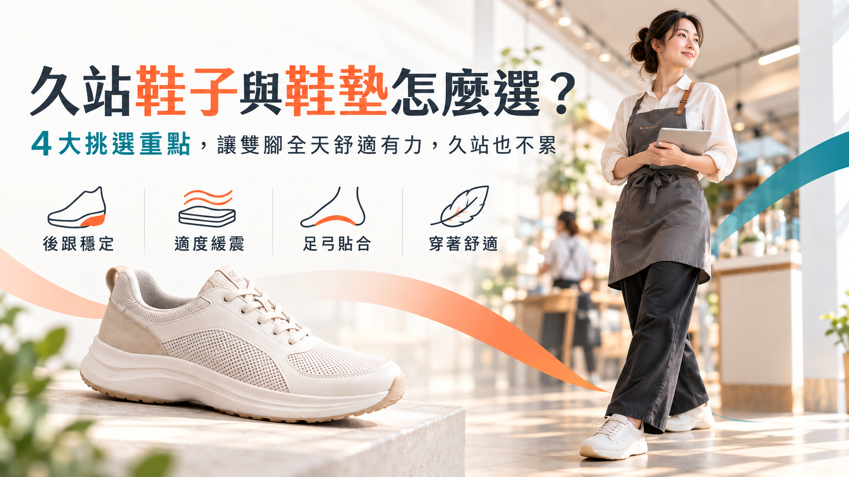 下班後足部休息示意:溫和伸展、抬腿休息及適當放鬆