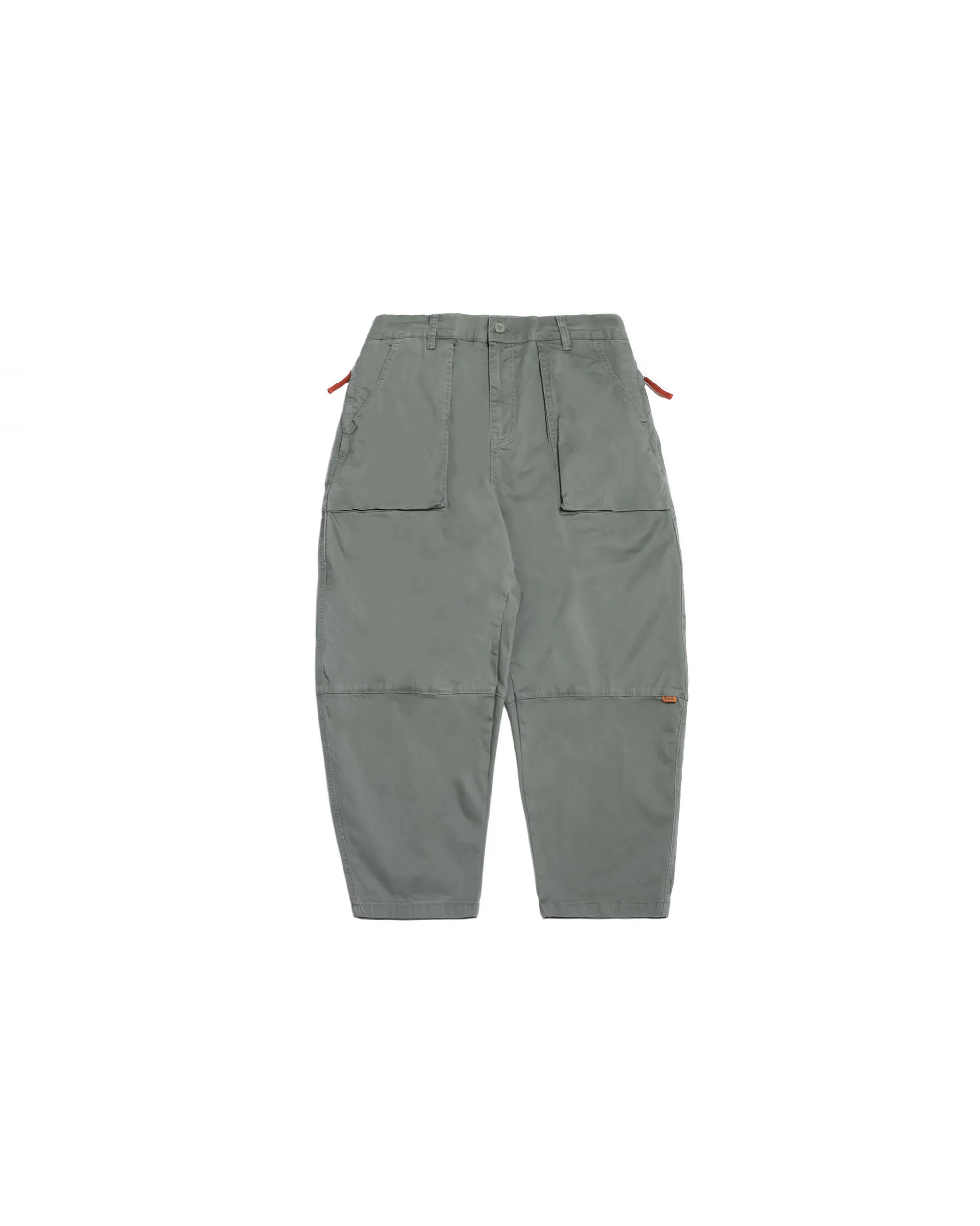 PERSEVERE ENZYME-WASHED TAPERED PANTS - GREY GREEN