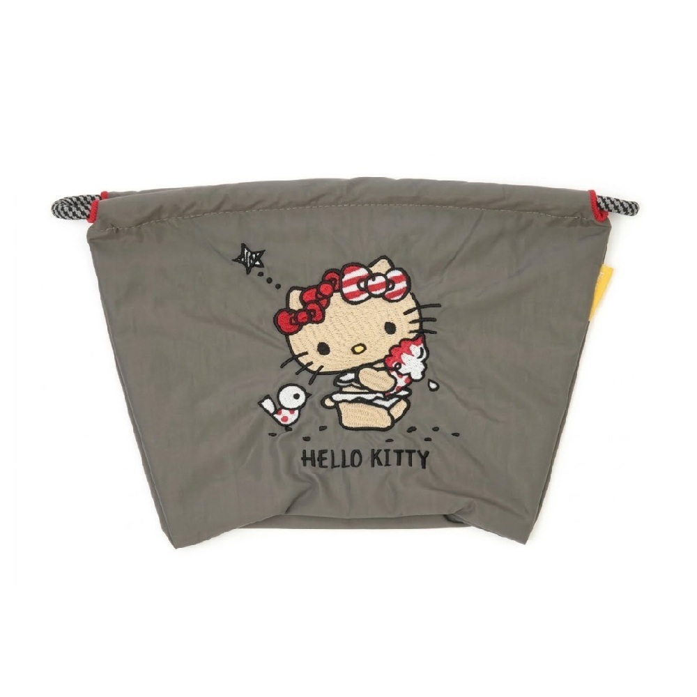 【日本直送】Ball & Chain x Hello Kitty 刺繡環保袋 P號 - 灰 (37240785)
