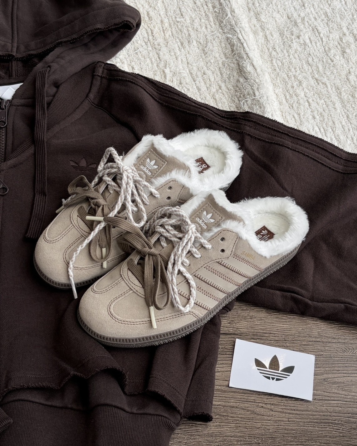 Adidas Originals Samba OG Mule "Fur-Lined" 復古 麂皮 毛絨 穆勒拖 兩色