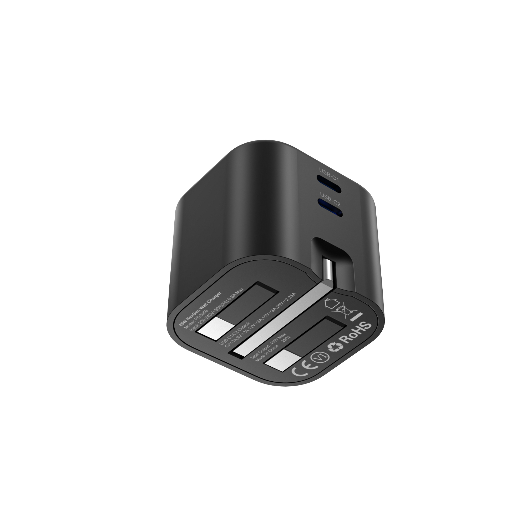 Choetech 雙USB-C GaN 充電器 (45W Max)